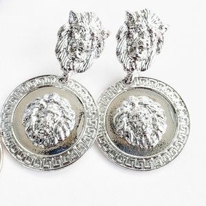 LEOPOLD- Silver Lion Versace Vintage Style Earring